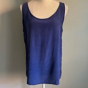 Jacqueline Ferrar Sleeveless Silk Tank Blue